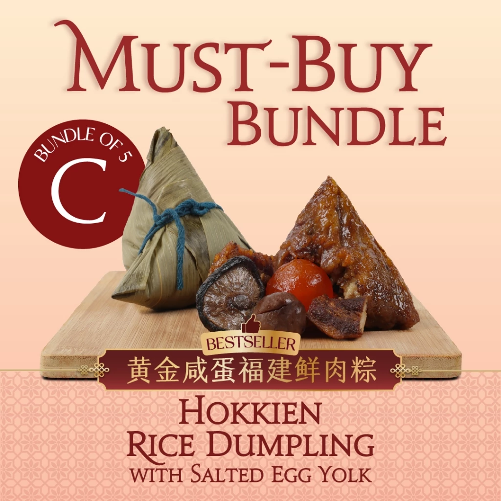10pcs Traditional Nyonya Bak Zhang Rice Dumpling | Buy 10 Get 3 Free (Nyonya, Hokkien & Salted Egg) - Image 3